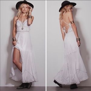 Free People flowy white maxi dress size 0